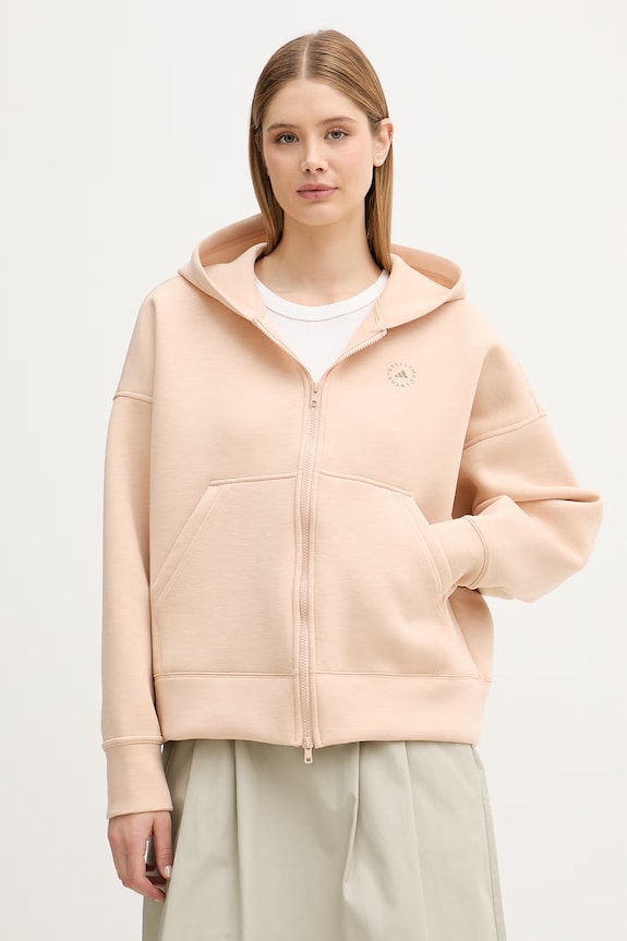adidas by Stella McCartney mikina na zips s kapucňou dámska ružová KC2022