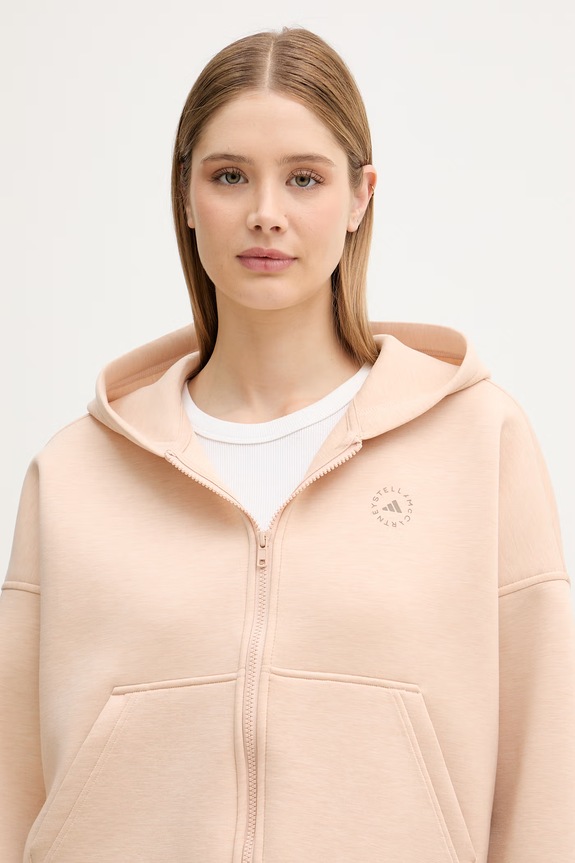 adidas by Stella McCartney rozepínací mikina s kapucí dámská růžová KC2022
