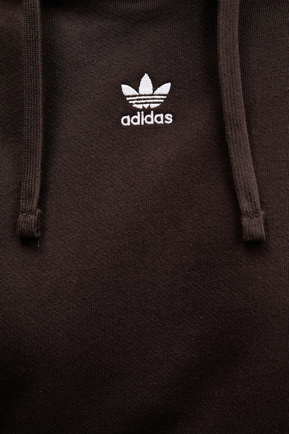 Βαμβακερή μπλούζα adidas Originals KC9145 καφέ