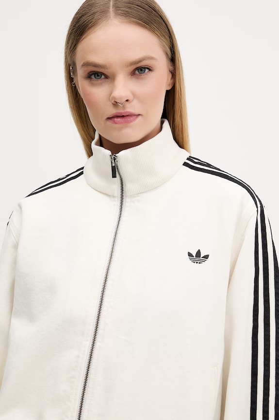 adidas Originals hanorac cu fermoar de damă Firebird bej KD2892