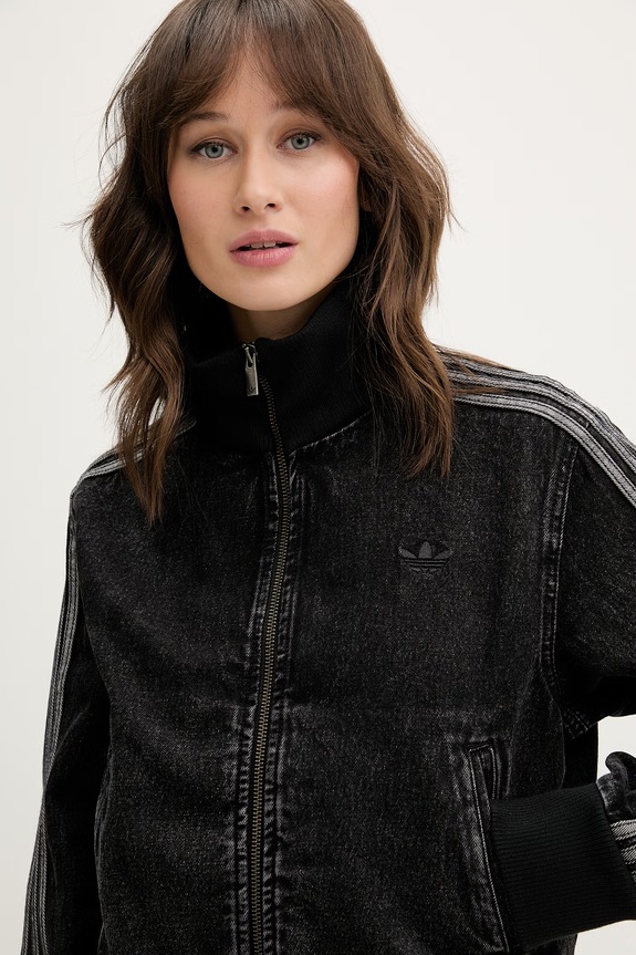 Rifľová bunda adidas Originals Firebird čierna KD2898