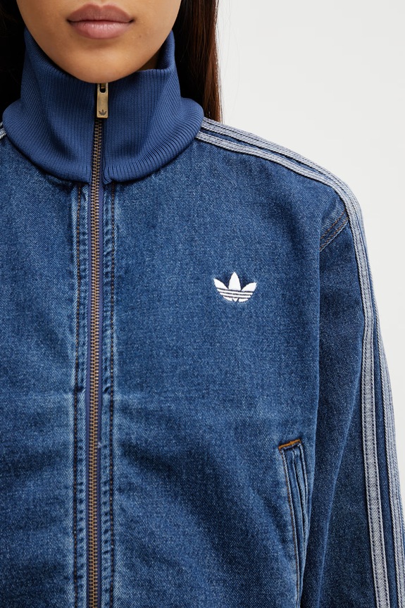adidas Originals geacă jeans Firebird albastru KD2913