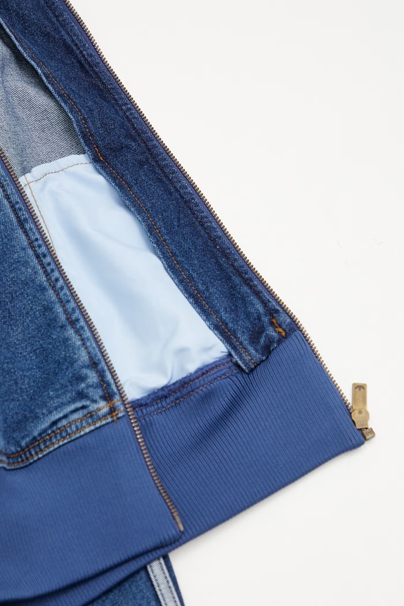 adidas Originals geacă jeans Firebird KD2913 albastru