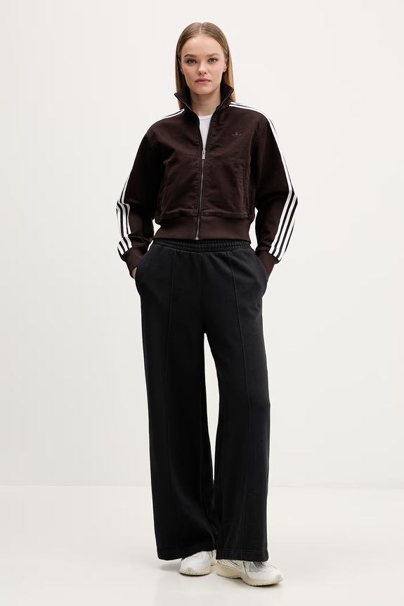Βαμβακερό μπουφάν adidas Originals Firebird KD2937 καφέ SS26