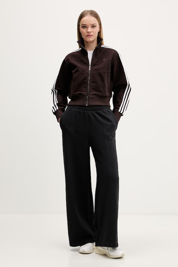 Βαμβακερό μπουφάν adidas Originals Firebird KD2937 καφέ SS26