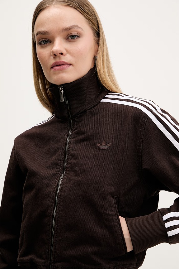 Βαμβακερό μπουφάν adidas Originals Firebird καφέ KD2937