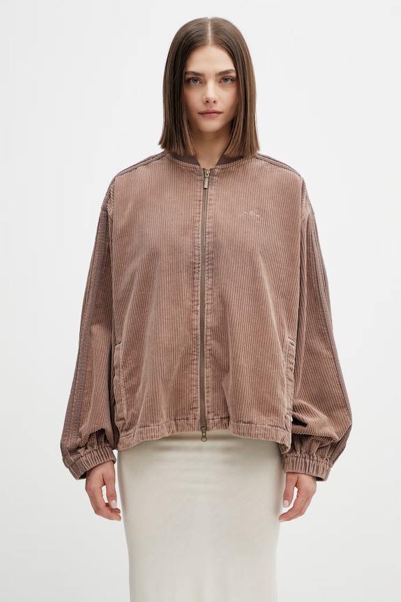 adidas Originals bunda dámská manšestrová přechodné hnědá KD8781