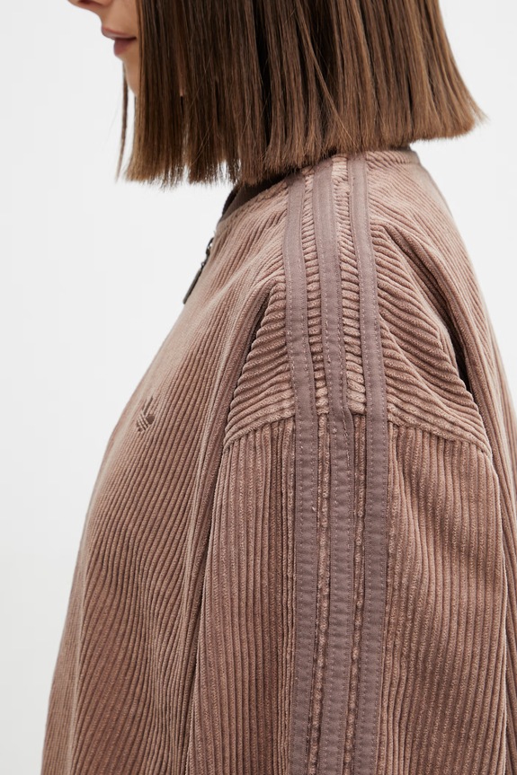 adidas Originals bunda dámská manšestrová hnědá KD8781