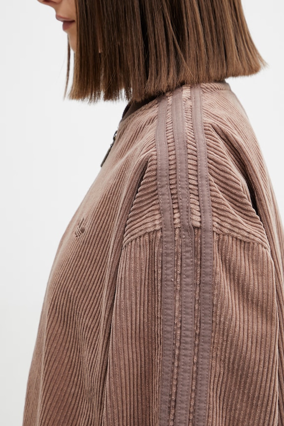 adidas Originals bunda dámská manšestrová hnědá KD8781