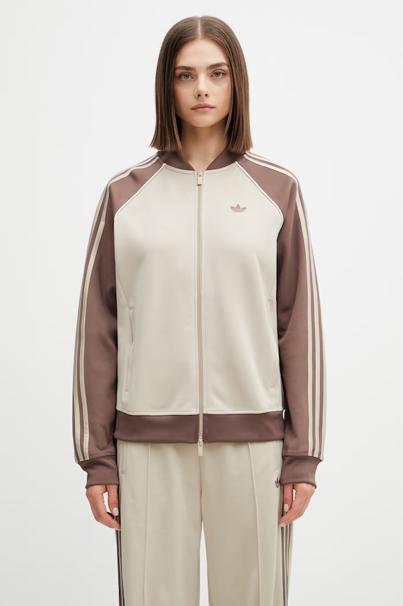 adidas Originals кофта, яка розстібається, жіноча, з бавовною бежевий KD8825