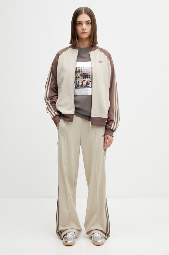 adidas Originals кофта, яка розстібається, жіноча, з бавовною бежевий KD8825
