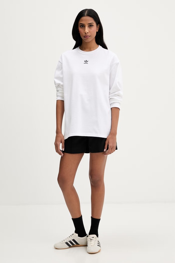 adidas Originals longsleeve bawełniany KD9149 biały SS26