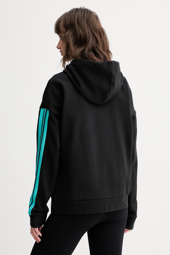Îmbrăcăminte Adidas hanorac cu glugă pentru femei, din amestec de bumbac x Mercedes KE5929 negru
