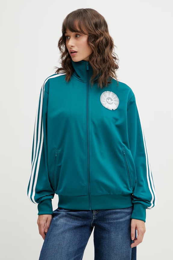 Μπλούζα adidas Originals απλικέ τιρκουάζ KR9319