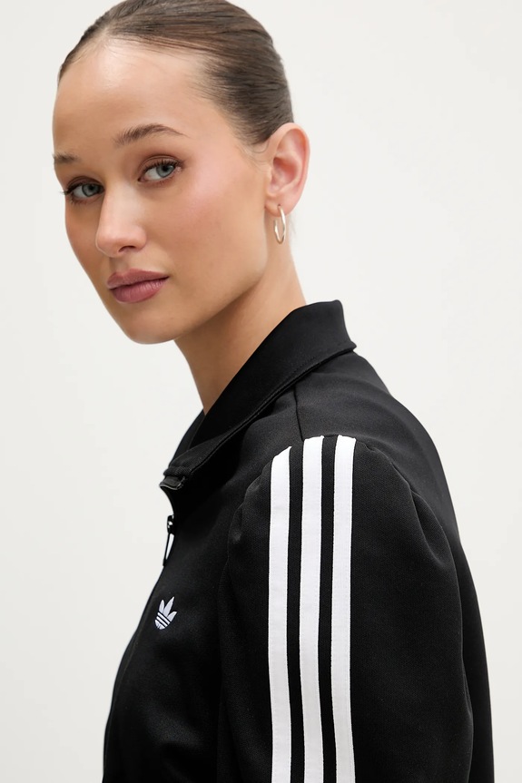 adidas Originals hanorac cu fermoar pentru femei negru KS1362
