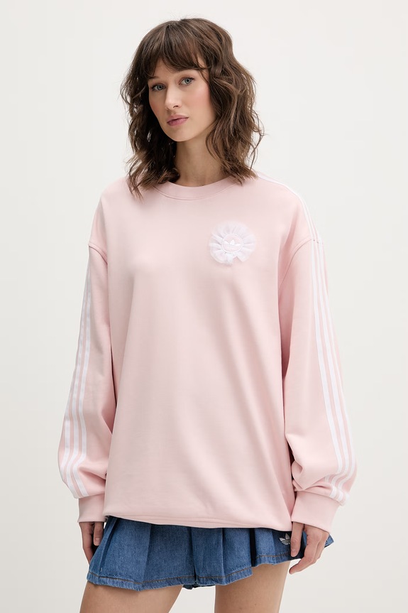 adidas Originals hanorac pentru femei, din bumbac roz KS6471