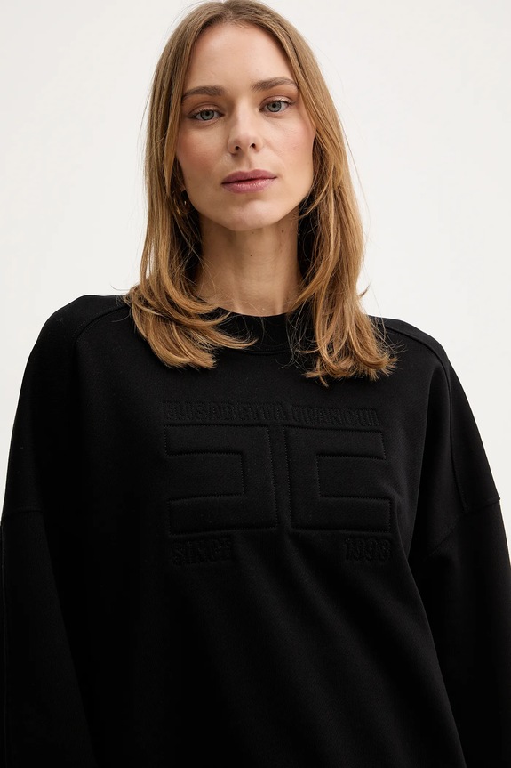 Хлопковая кофта Elisabetta Franchi чёрный MD02D61E2