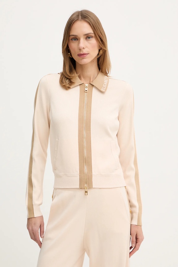 Elisabetta Franchi kardigán mintás bézs MK66S61E2