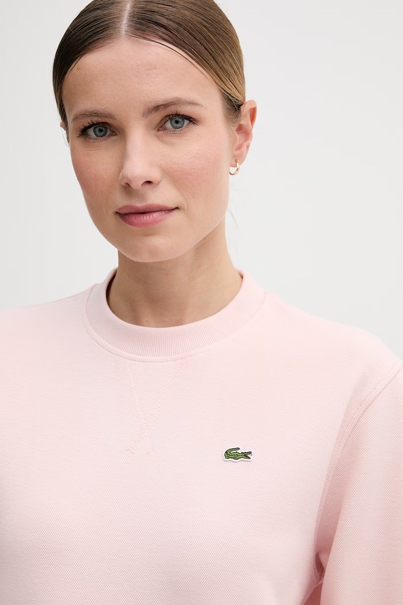 Lacoste bluza damska z bawełną różowy SF5245