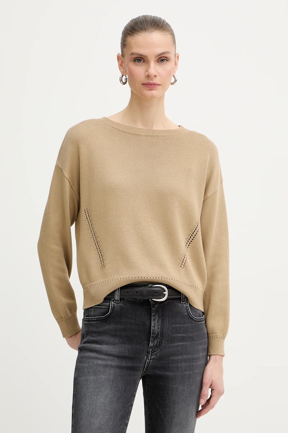 Marella maglione in cotone ZEBU a maglia fine verde 2613361024200