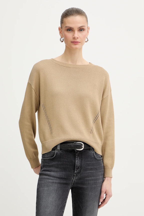 Marella maglione in cotone ZEBU a maglia fine verde 2613361024200