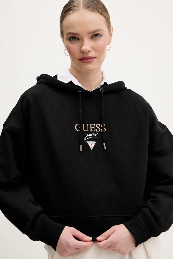 Pamučna dukserica Guess Jeans crna W6RQ00.K68I4