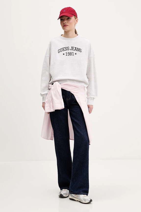 Bavlněná mikina Guess Jeans W6RQ03.K68I4 šedá SS26