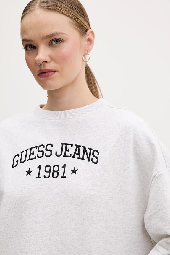 Bavlněná mikina Guess Jeans šedá W6RQ03.K68I4