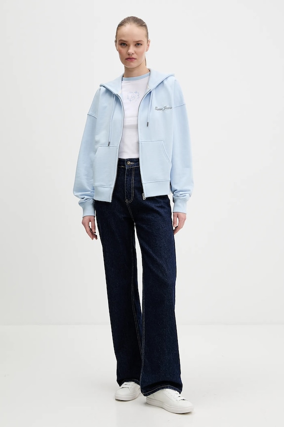 Хлопковая кофта Guess Jeans W6RQ06.K68I4 голубой SS26