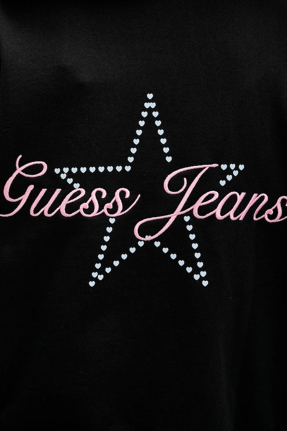 Βαμβακερή μπλούζα Guess Jeans W6RQ06.K68I4 μαύρο