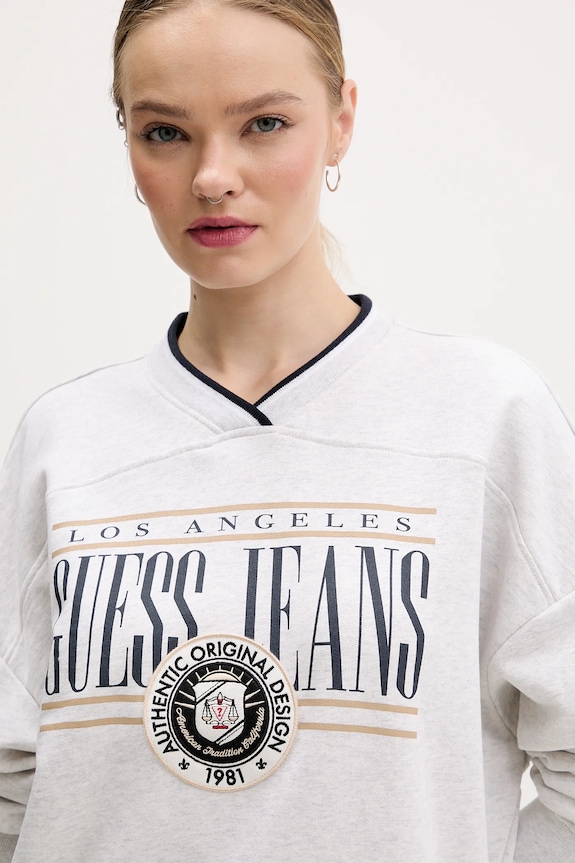 Pamučna dukserica Guess Jeans siva W6RQ09.K68I4