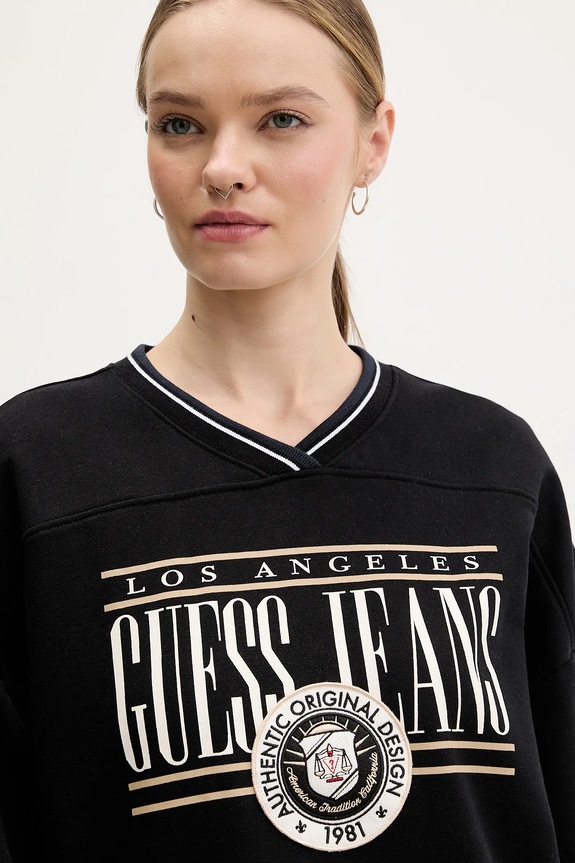Pamučna dukserica Guess Jeans crna W6RQ09.K68I4