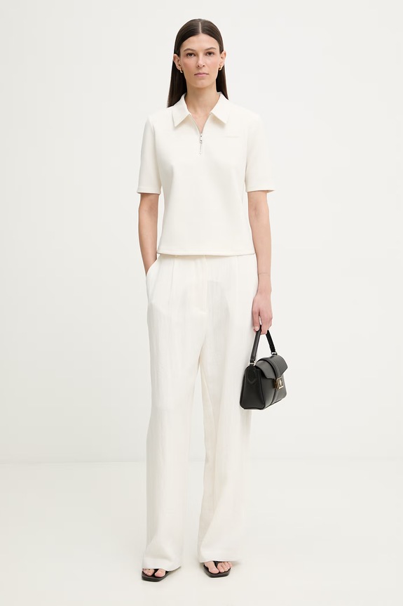 Calvin Klein polo damskie LV044F205G beżowy SS26