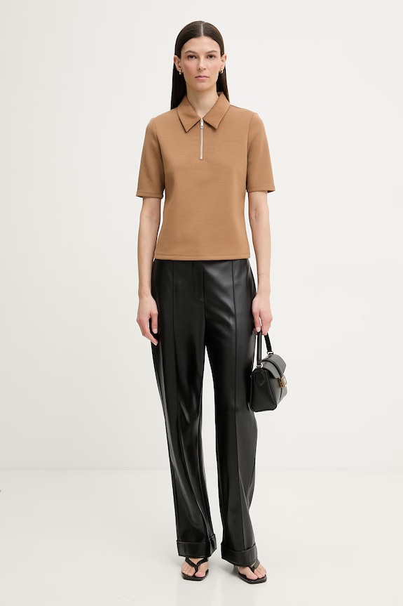 Calvin Klein polo pentru femei LV044F205G maro SS26