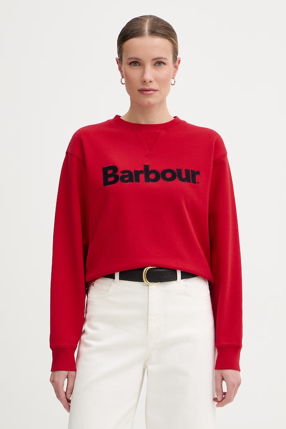 Barbour hanorac pentru femei, din bumbac Hartland rosu LOL0672