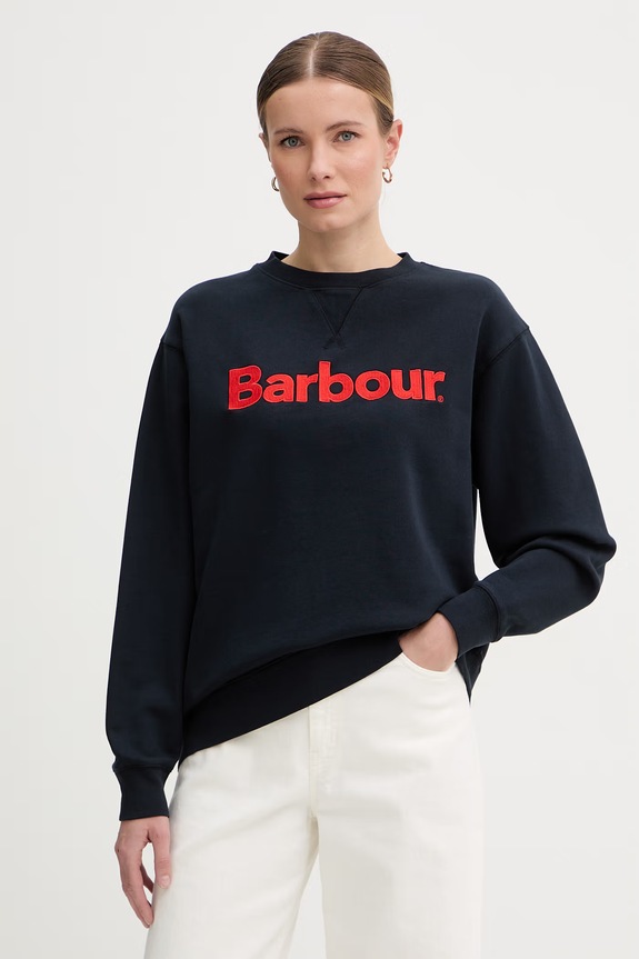 Barbour hanorac pentru femei, din bumbac Hartland bleumarin LOL0672