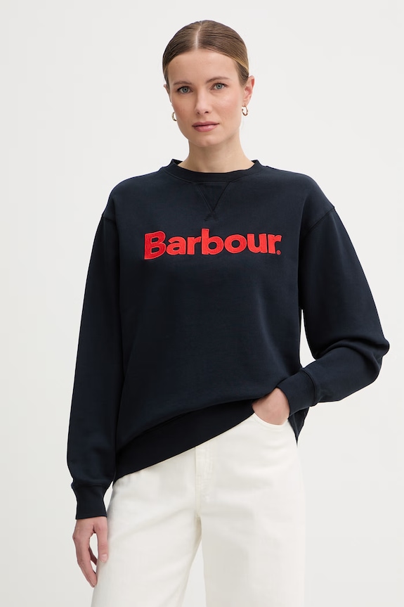 Barbour hanorac pentru femei, din bumbac Hartland bleumarin LOL0672