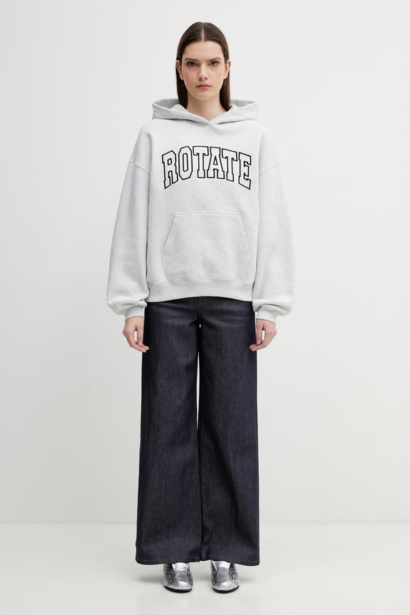 Rotate felpa con cappuccio in cotone da donna 1153321473 grigio