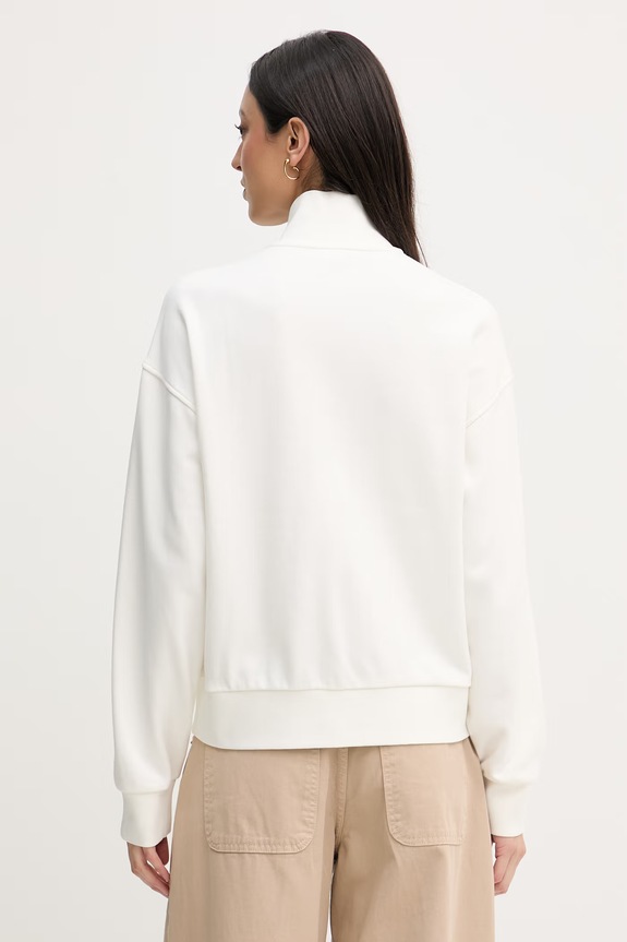 Îmbrăcăminte Lacoste hanorac cu fermoar de femei cu bumbac SF0040 bej