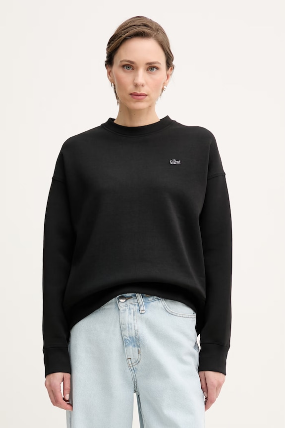 Lacoste mikina dámska s bavlnou čierna SF0046