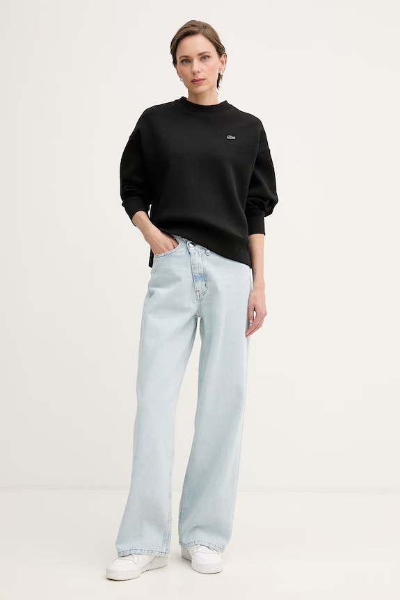 Lacoste mikina dámska s bavlnou SF0046 čierna SS26