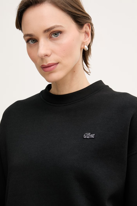 Lacoste mikina dámska s bavlnou čierna SF0046