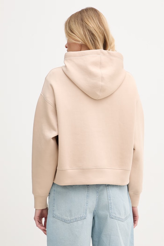 Odzież Lacoste bluza z kapturem damska z bawełną SF0048 beżowy