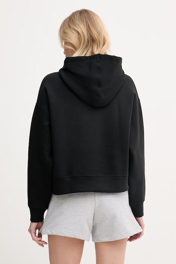 Odzież Lacoste bluza z kapturem damska z bawełną SF0048 czarny