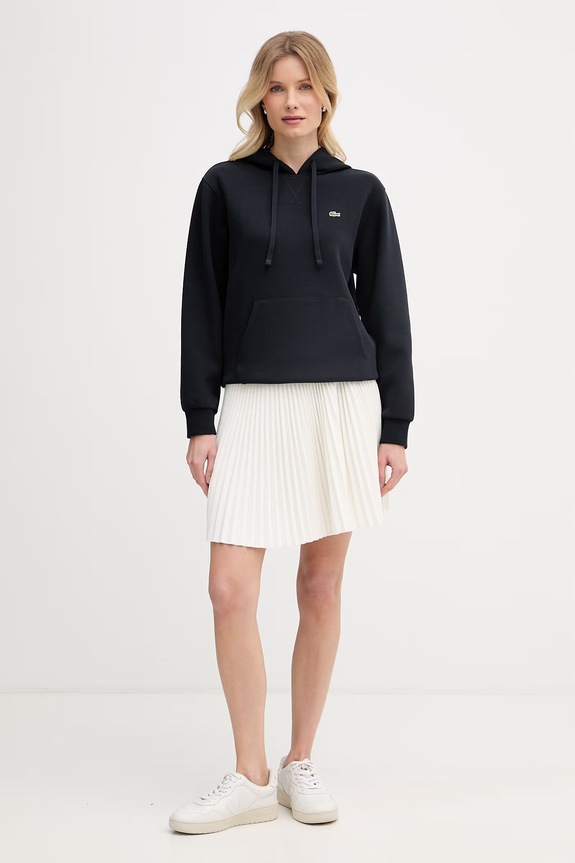 Lacoste bluza z kapturem damska z bawełną SF5259 granatowy SS26