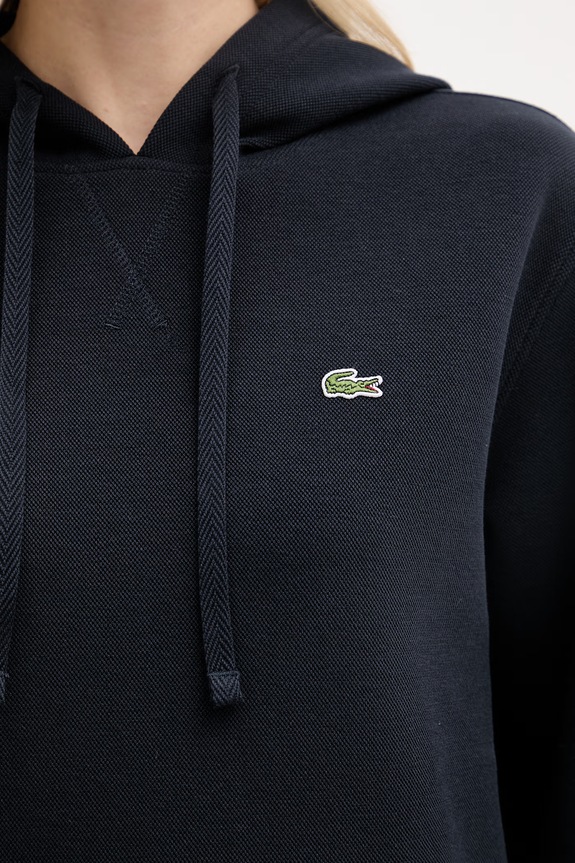 Lacoste bluza z kapturem damska z bawełną SF5259 granatowy