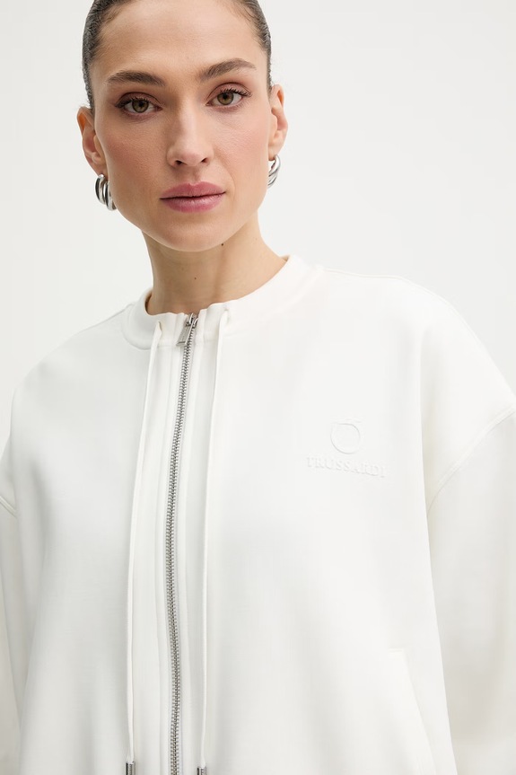 Trussardi bluza damska bawełniana beżowy G8556000234N