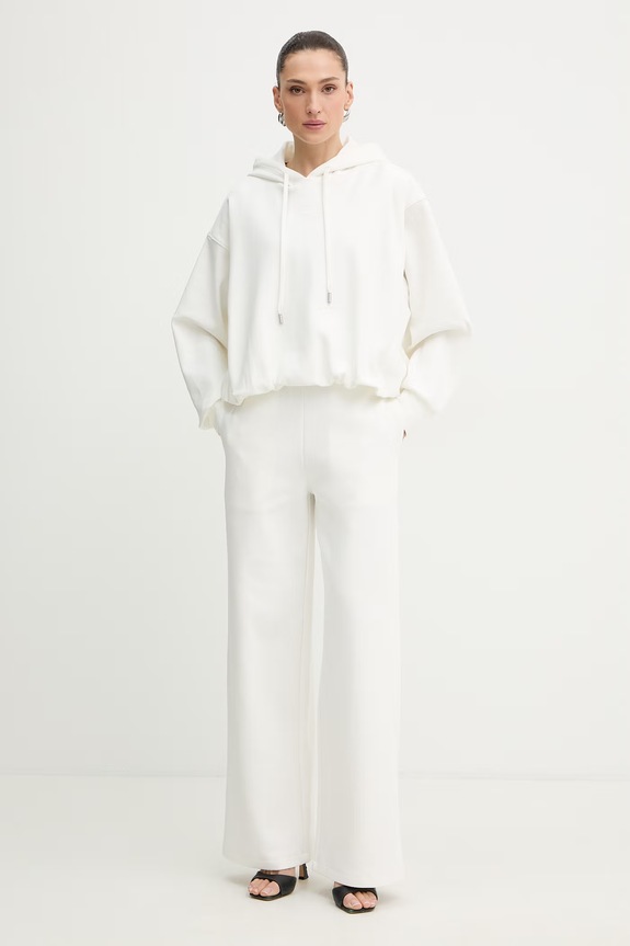 Trussardi mikina s kapucňou dámska bavlnená G8566000235N béžová SS26