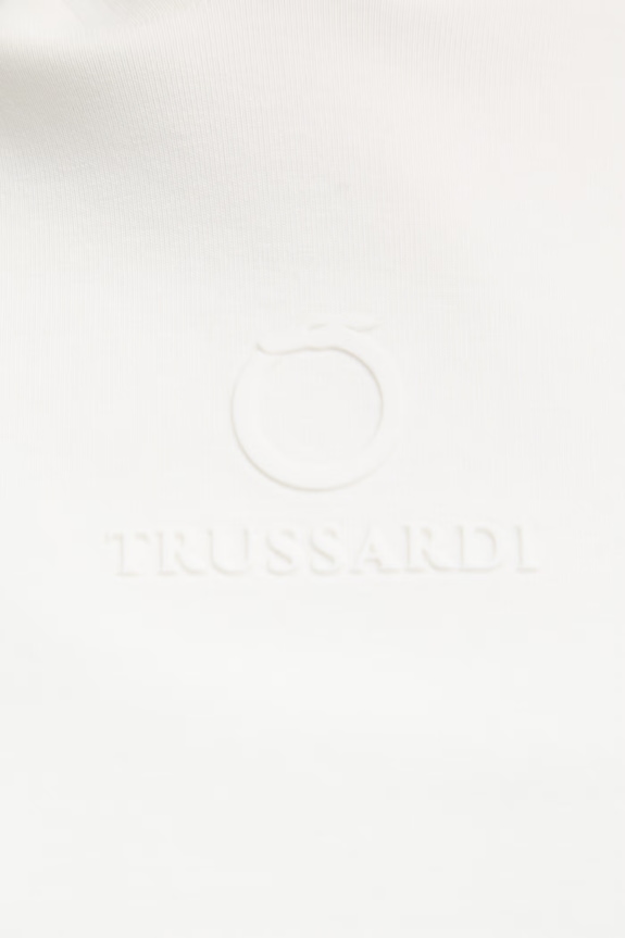 Trussardi mikina s kapucňou dámska bavlnená G8566000235N béžová