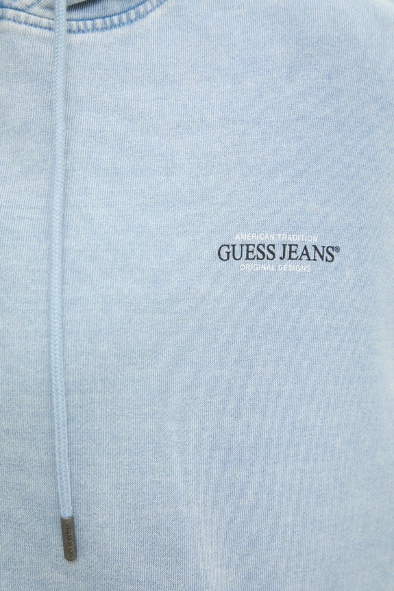 Guess Jeans Μπλούζα με κουκούλα γυναικεία βαμβακερή W5GQ32.KCTJ1 μπλε